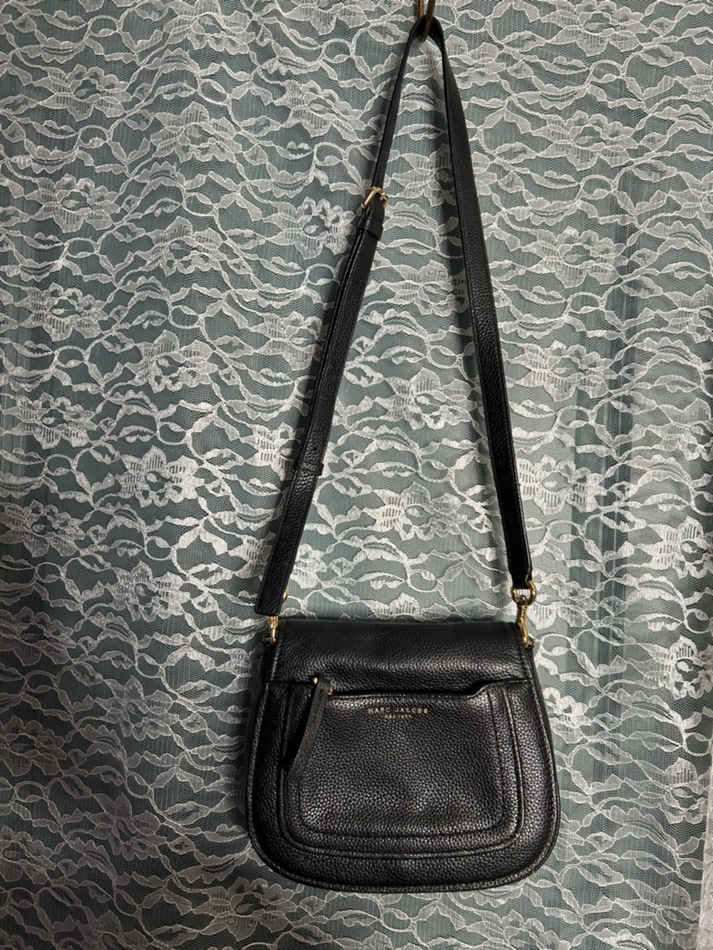 Marc Jacobs Black Leather Cross Body Purse